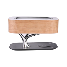 Tree light wooden bedroom beDside lamp Touch Led Wireless Charger table Lamp With Music Speaker